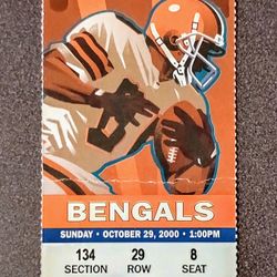 Cleveland Browns VS Cincinnati Bengals October 29 2000 NFL Debut Courtney Brown Football Game Stub Vintage Collectible A-1