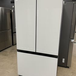 Samsung Bespoke 3 Door Counter Depth Refrigerator In White Glass 