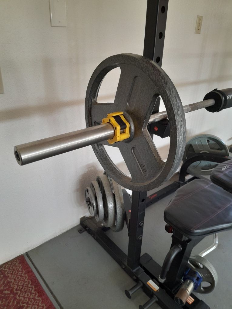 Squat/bench Press Joe Weider 255 lbs iron weight set