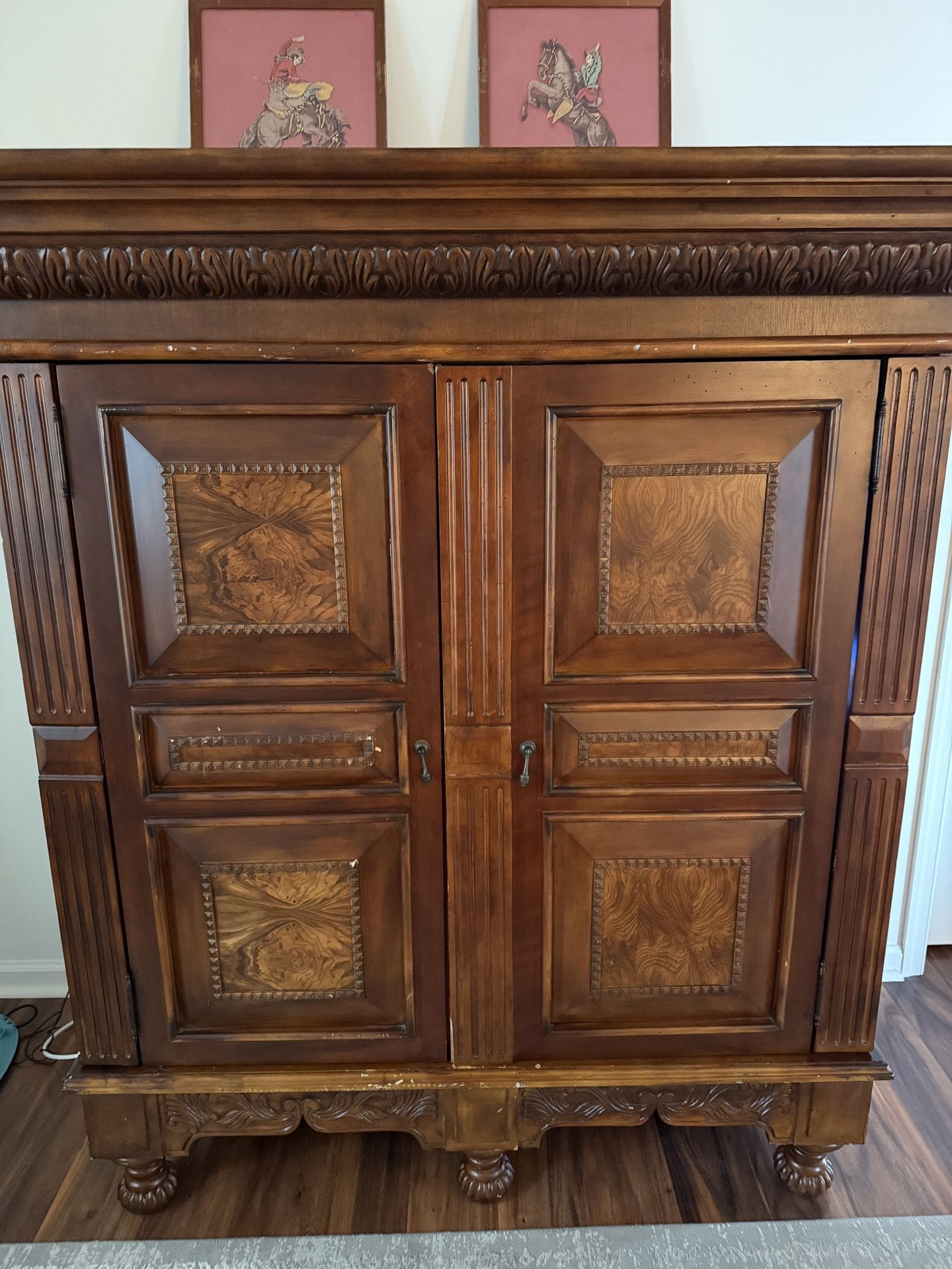 Antique Wooden TV Hutch