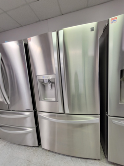 Kenmore Elite French Door Fridge – Stainless, clean, 36"