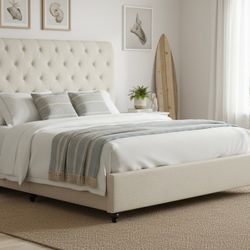 Brand new queen size upholstered bedframe 