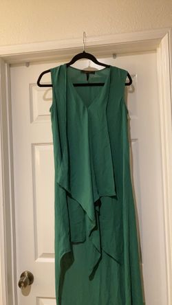 BCBG MAXAZRIA Kelly Green Chiffon High Low Dress