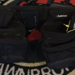 Husky 16-Pocket Black Carpenter’s Tool Belt (No Suspenders) 
