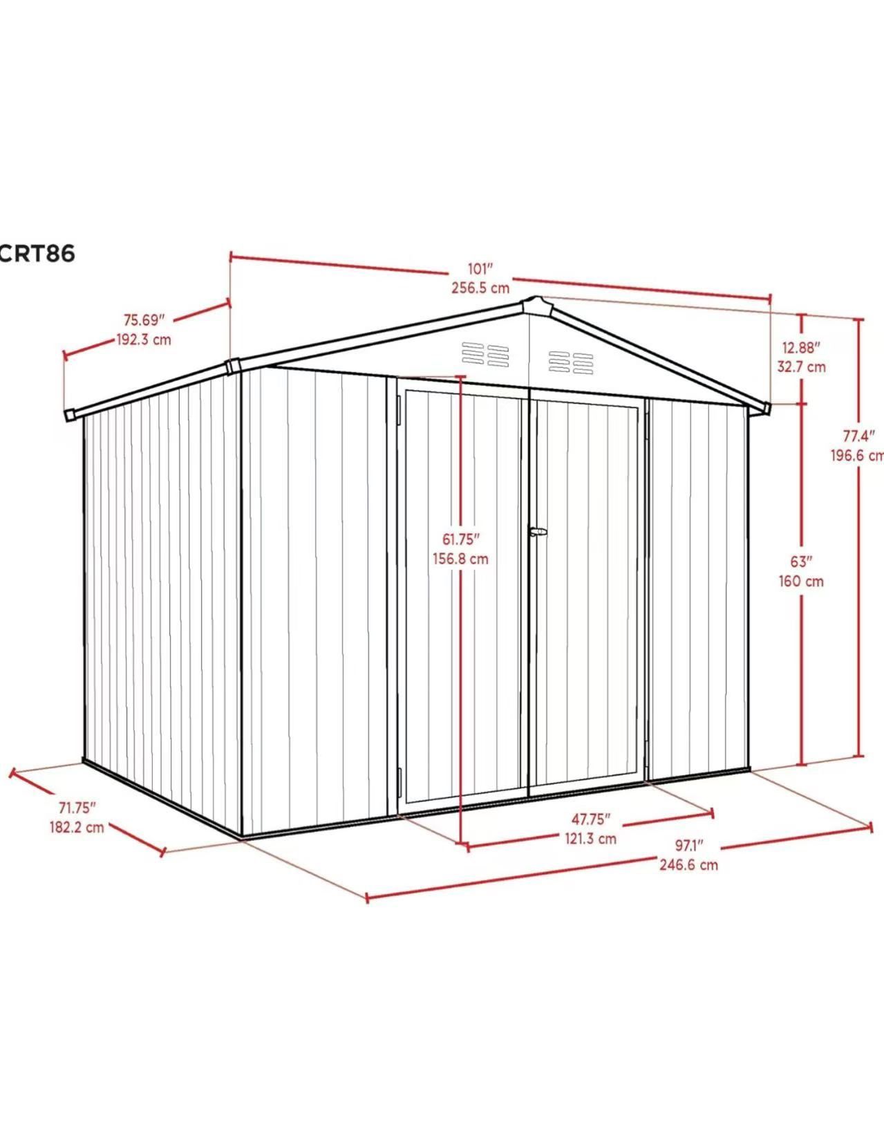 Metal Outdoor Galvanized Steel Storage Shed