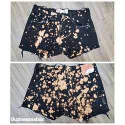 Levi's 550 Distressed Bleach-dyed Cutoff Shorts