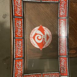 Vintage 75th Annivesary Coca Cola Tiffany Style Curved Glass Tray