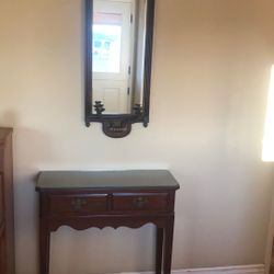 entry way table and mirror