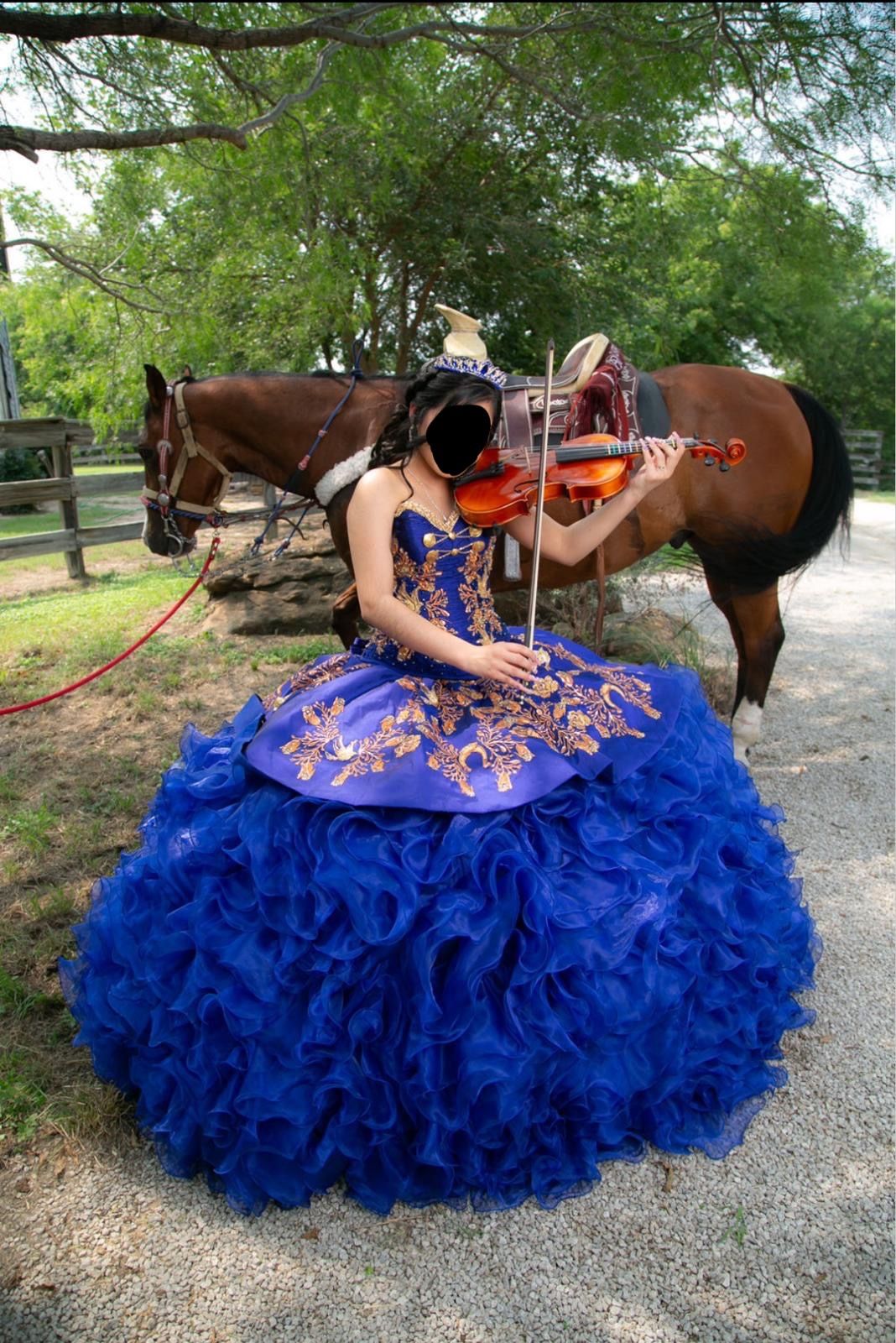 Royal Blue Charro XV Dress 