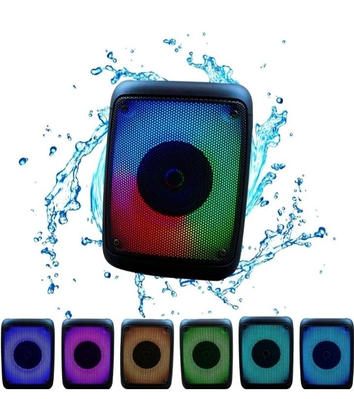 High Power Bass Portable Wireless Bluetooth Studio Dj Party Concert Speaker's - Colorful Liquid Motion Light Changing Rechargeable Waterproof Outdoor 