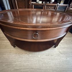 Real wood coffee table with wheels