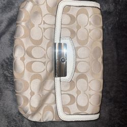 Cream/pink Satin Crossbody Bag