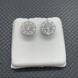 3mm Wide, Big Stone Earrings - Moissanite Diamonds & 925 Silver