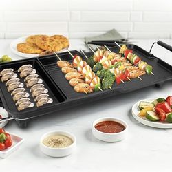 3-in-1 Electric Nonstick Griddle Grill 1800W,Teppanyaki Grill with Removable Temperature Control & Drip Tra