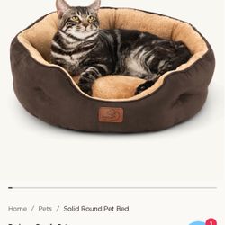 Bedsure 20” Round Pet Bed With Removable Insert