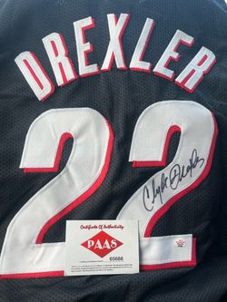 Clyde Drexler autographed jersey with certificate $100 and Hazee with certificate $50