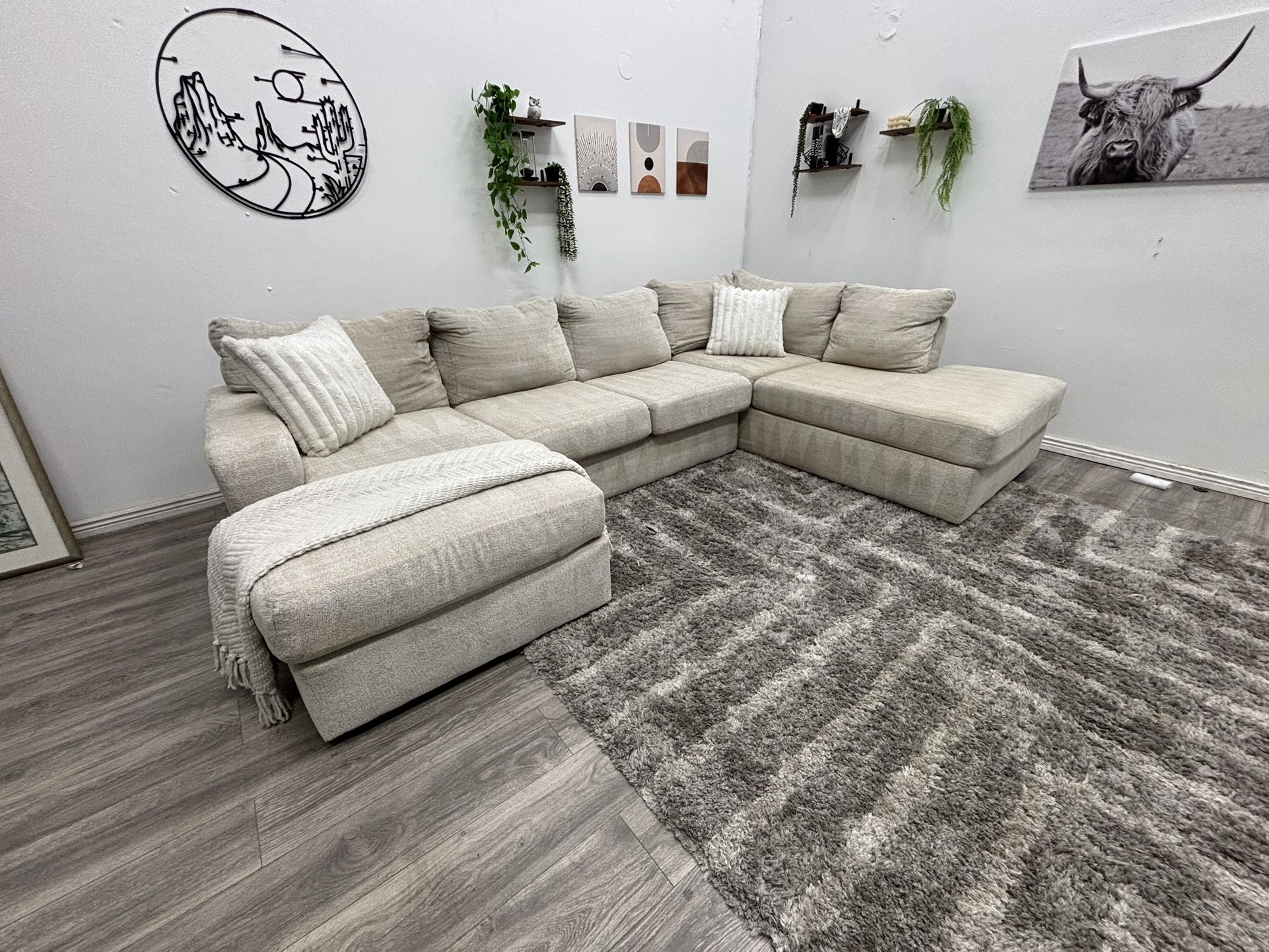 Cream Sectional Couch - Free Delivery