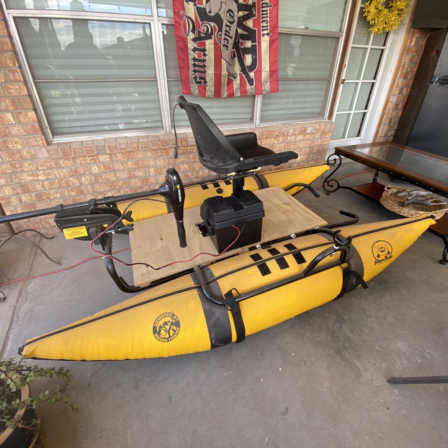 Water Skeeter Pontoon Boat With Battery And Trolling Motor