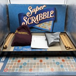 Super Scrabble Board Game Hasbro 200+ Wood Letter Tiles 100% Complete & Bonus!