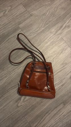Vintage PALIO Genuine Italian Leather Shoulder Bag / Backpack – Cognac Brown
