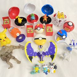 Lots of Pokemon Pikachu Pokeball Battle Set Figures Stamp Squishy Toy Collection Christmas Holiday Gift Stocking Stuffer