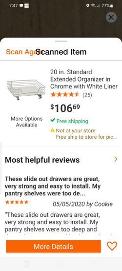 2 Pull Out Drawer Cabinet Organizer 50.00