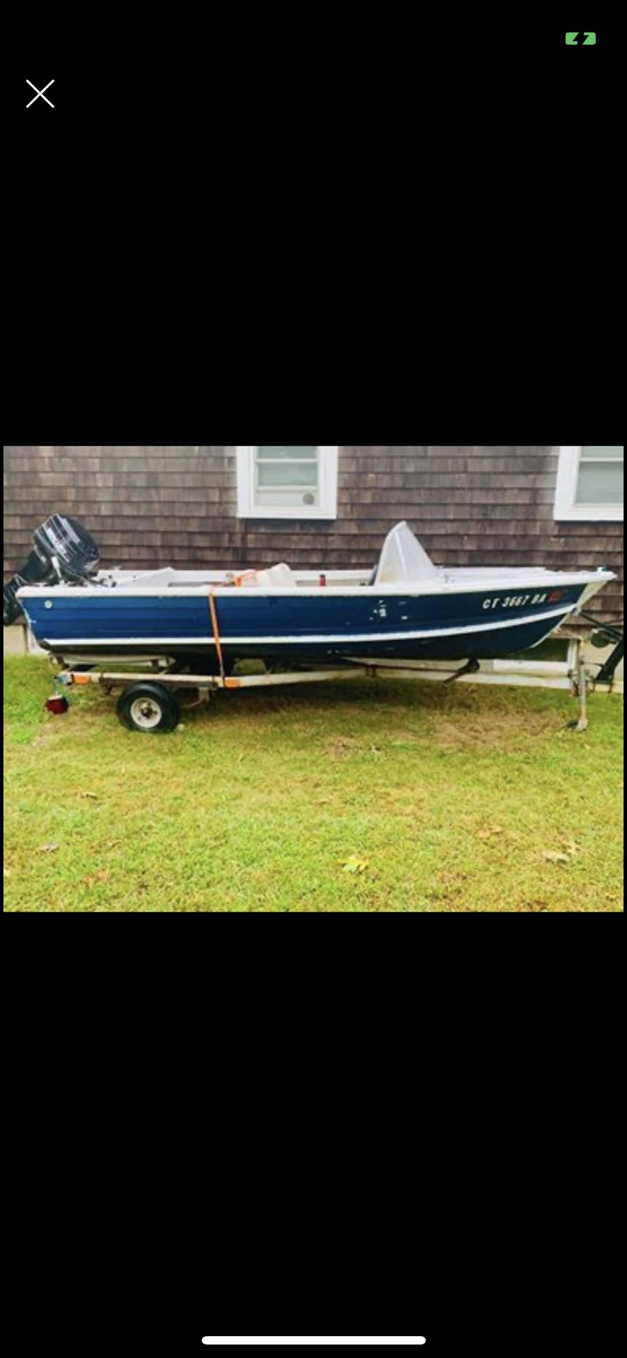 Aluminum runabout 25hp Mercury w/ trailer