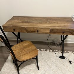 Wood Desk With Matching Chair
