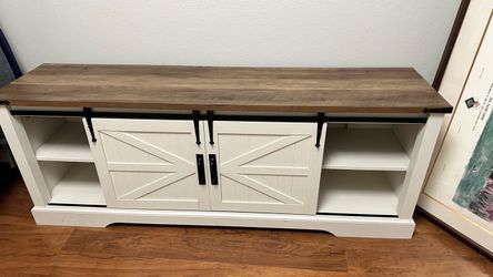 TV stand with sliding doors with storage