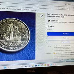 2017 Caribbean 25 Cents Coin