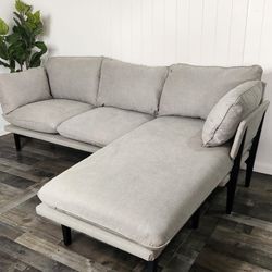 Modern- 3 Wide Seat High Quality Sectional With Lounger Chaise