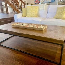 Pottery Barn Wood Modern Coffee Table 