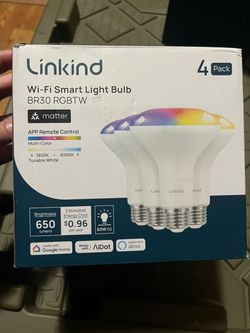 Linkind BR30 RGBTW Smart Light Bulbs WiFi Light Bulbs Alexa/Google/Apple, 4 Pack