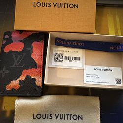 Louis Vuitton Pocket Organizer Sunrise Monogram Eclipse Black/Grey/Red Multi