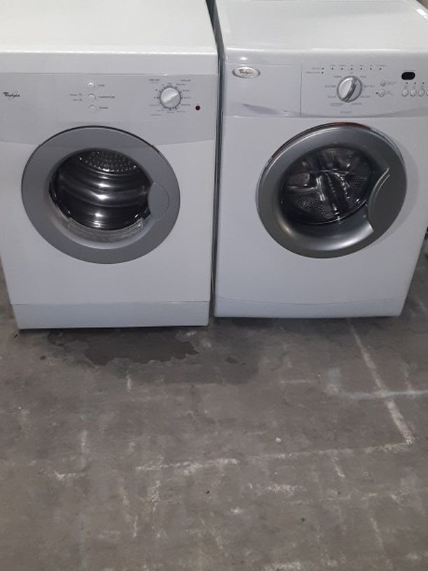 Small set Washer And Dryer Whirlpool Electric Dryer Good Condition 3 Months warranty Delivery And Install