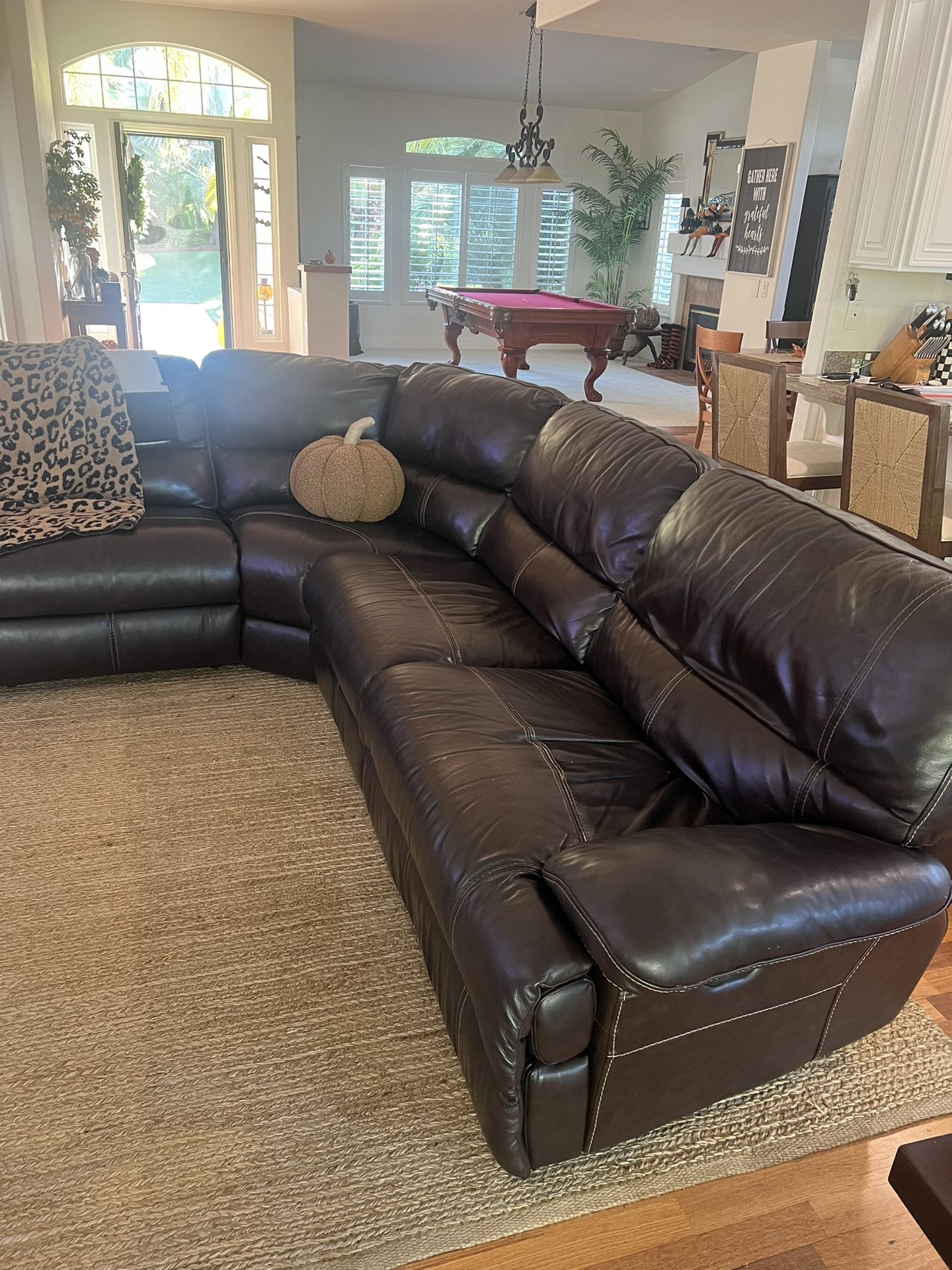 Real Leather Sectional Sofa 4 Pcs .