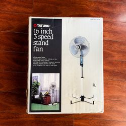 Vintage Tatung 16-Inch 3-Speed Stand Fan
