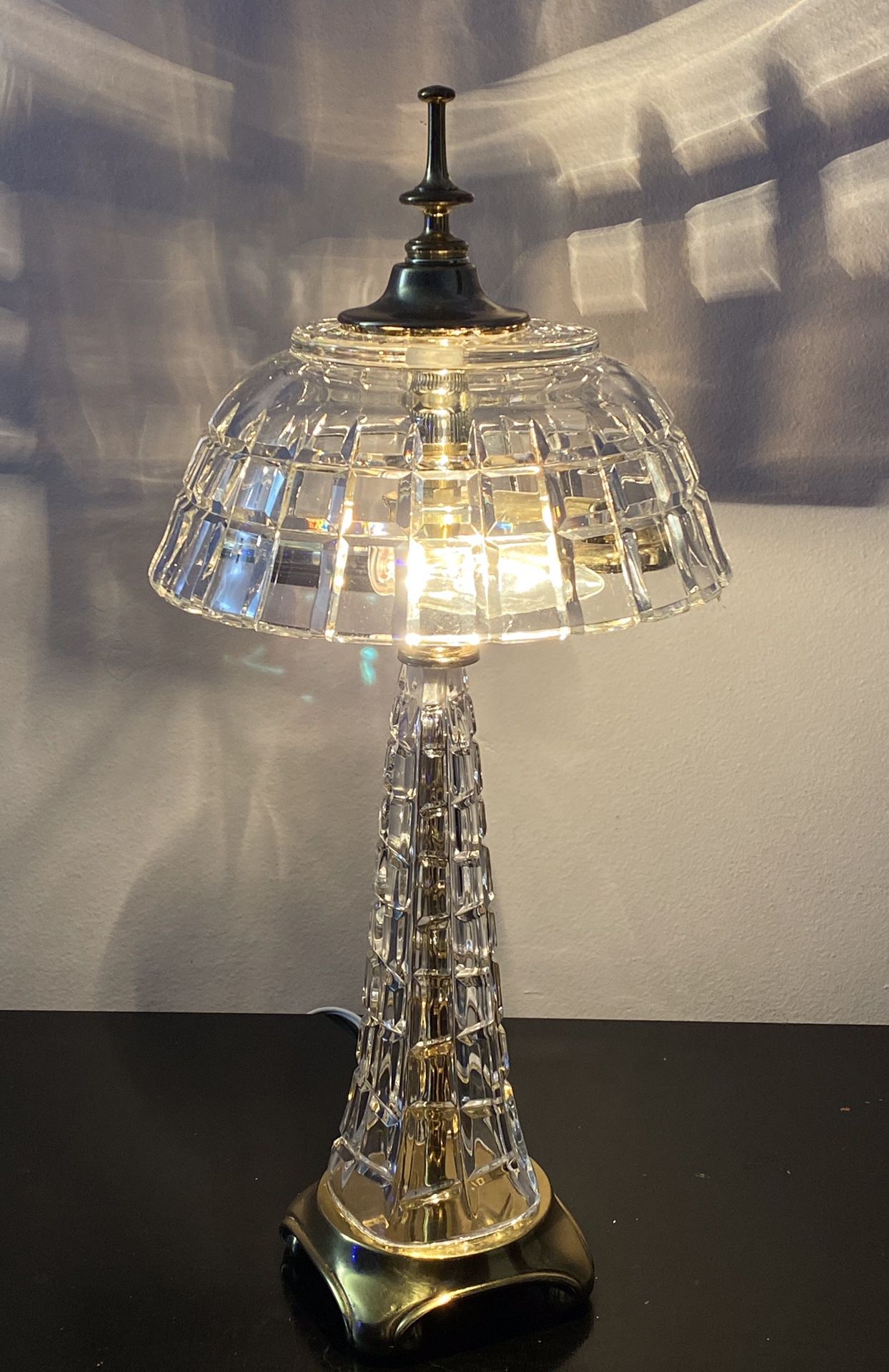 Dresden MCM Crystal Table Lamp Extremely Rare, Signed