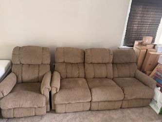 Laz boy three seated sofa plus one single Chair recliner