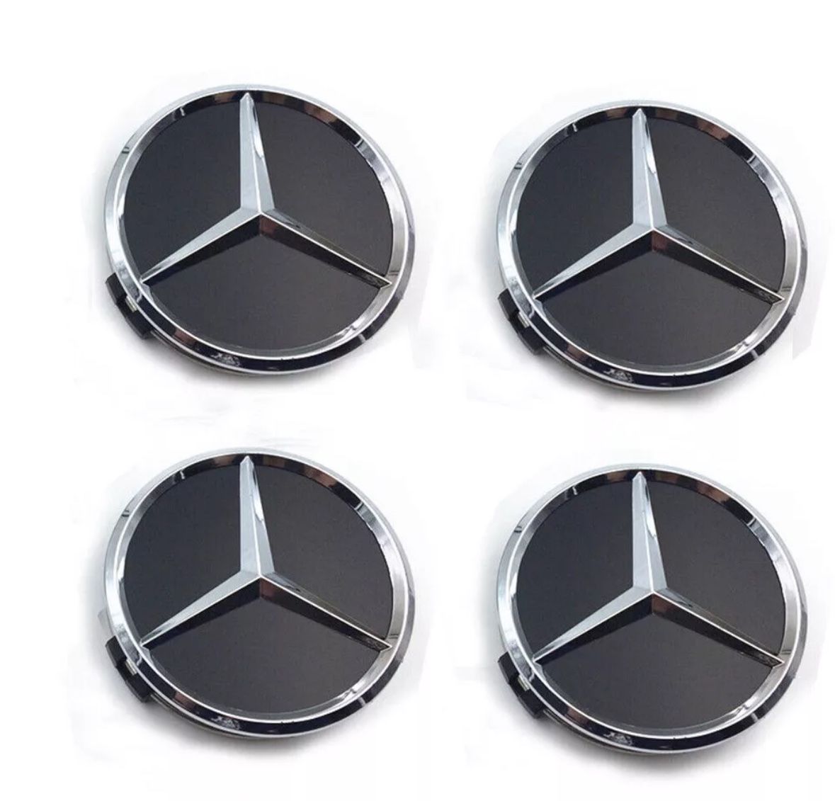 Mercedes Matte Black Wheel Center Caps