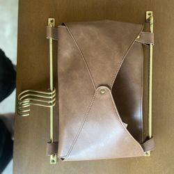 Leather & Gold Mail And Key Holder