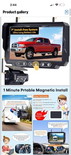 Wireless Backup Camera - 1 Minute Magnetic Easy Instal