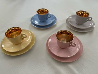 Figgjo Flint espresso cups, gold inlay, set of 4