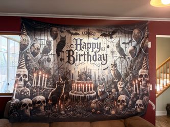 Gothic Halloween happy birthday banner