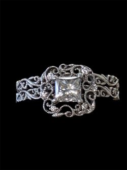 White gold diamond wedding set #32711