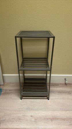 3-Tier Gray Bathroom Storage Tower