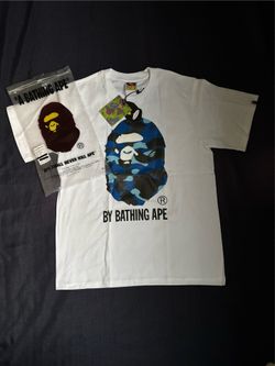 BAPE Blue Camo Ape Head Tee White Size M