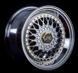 JNC004S Hyper Black Gold Rivets Wheels - 15"