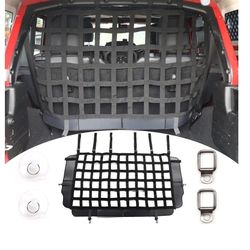 Pet Net Safety Dog Barrier for 2007-2025 Jeep Wrangler JK JL 4 Door Accessories, Behind Rear Seat Pet Dog Covers Trunk Cargo Isolation Liner Net for J