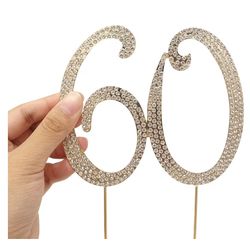 60 Gold Cake Topper with rhinestones